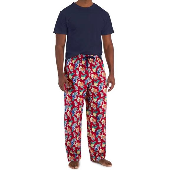 Club Room Men's Size Small Pajama Set Father's Day Jester Red Short Sleeve NEW - Picture 4 of 4